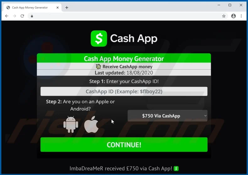 Fake Cash App Payment Generator App